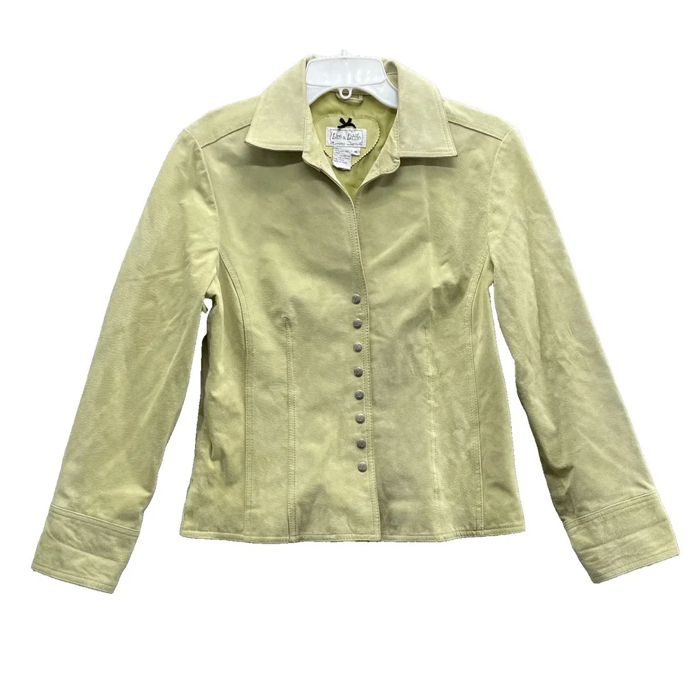 VTG Live a Little Suede Leather Jacket Women's Medium Y2K Chic 70s Corpcore Moto
